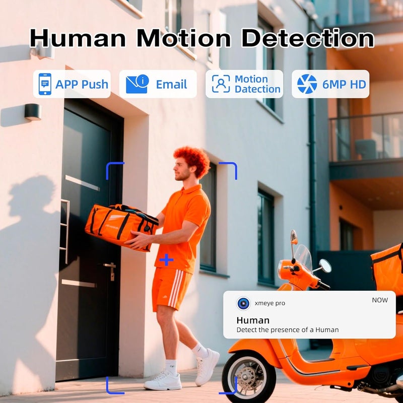 Fuers نظام كاميرات أمان 8CH 4K مع 2 كاميرا سلكية 6MP PoE مزدوجة العدسة، مسجل فيديو شبكة 8 قنوات مع قرص صلب سعة 500GB، كشف ذكي عن الأشخاص، تطبيق موبايل وتحكم عن بعد عبر الكمبيوتر - Image 3